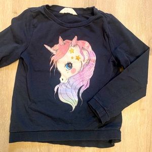 H&M girls sz 7-8 crew neck unicorn sweater